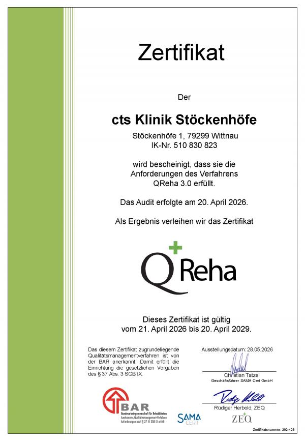 03 KF QM QR 14 02 292 428 Zertifikat cts Klinik Stockenhofe 260528